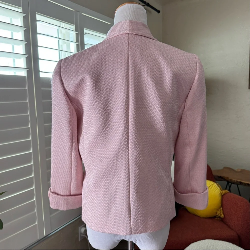 Tahari Pink Blazer with Notched Lapel and Tailored Fit